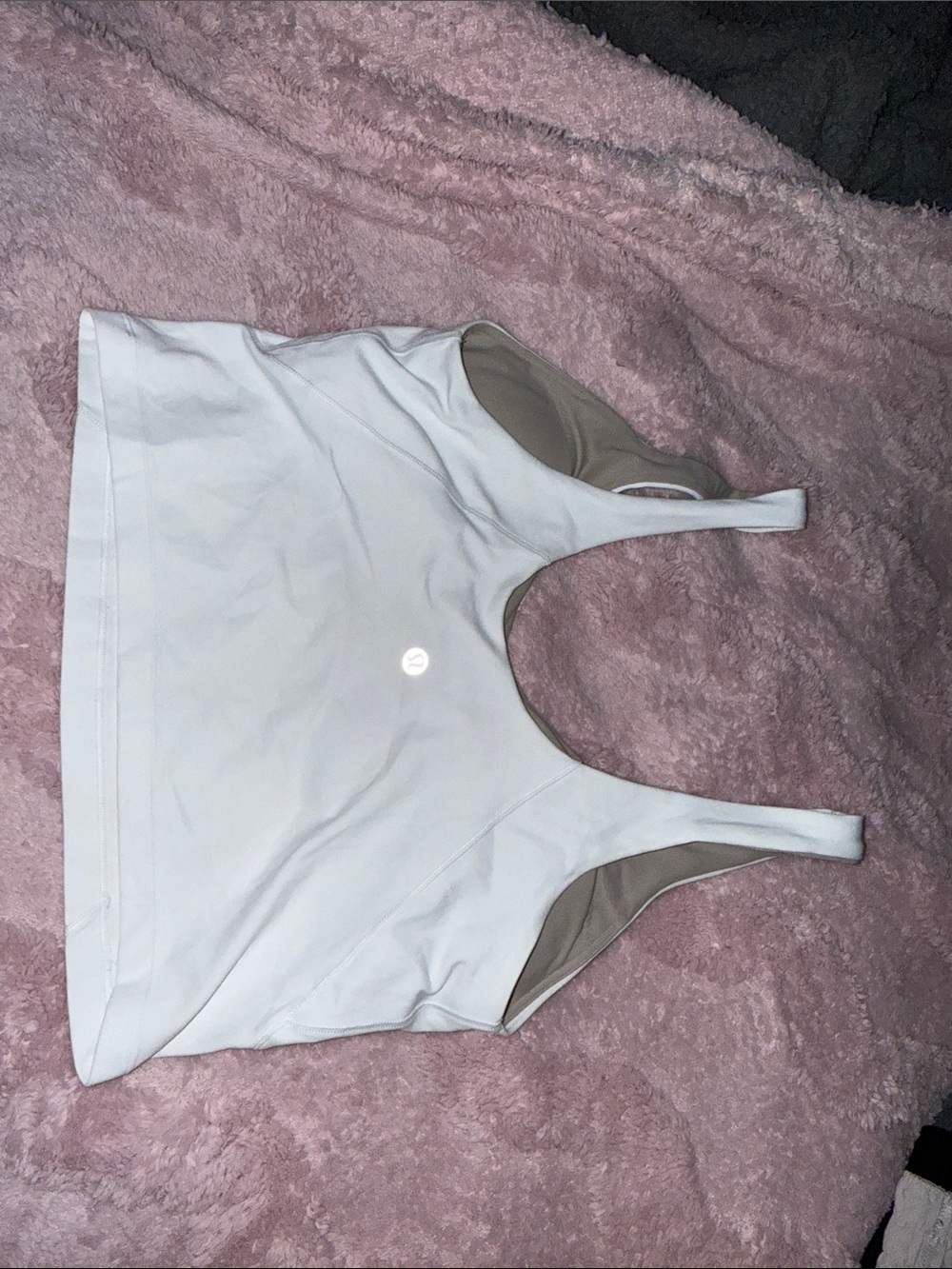 lululemon athletica White Scoop Neck Tank with Tan Lining - Picture 2 of 2